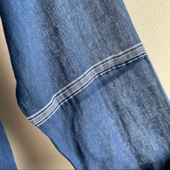Inijiri blue cotton midi dress size 42 hand loomed indigo size fits S M L - Picture 6 of 15